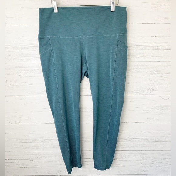 Prana Becksa 7/8 Legging Bluefin Ribbed High Rise Pockets 1X - Picture 4 of 10